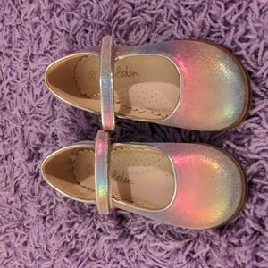 Mini Boden Metallic Iridescent Rainbow Mary Janes